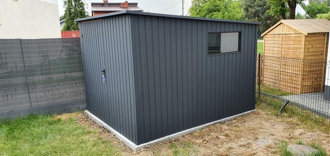 Garaż Premium ciemny orzech blaszak schowek budowlany wiata