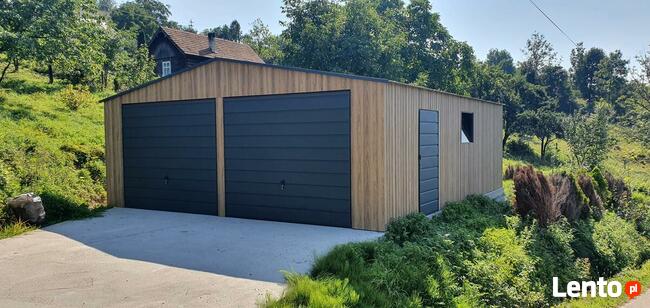 Garaż Premium ciemny orzech blaszak schowek budowlany wiata