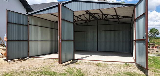 Garaż Premium ciemny orzech blaszak schowek budowlany wiata