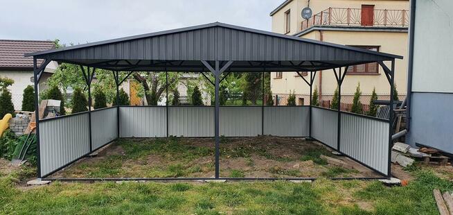 Garaż Premium ciemny orzech blaszak schowek budowlany wiata