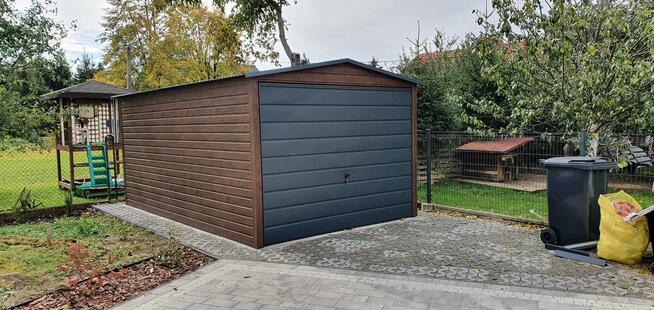 Garaż z drzwiami oraz bramą drewnopodobny Solidny Profil