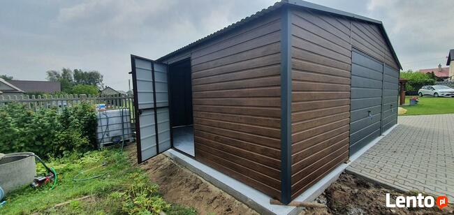 Garaż Premium ciemny orzech blaszak schowek budowlany wiata