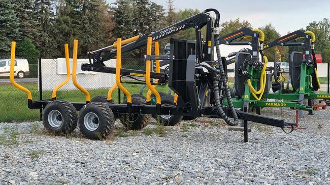 Dźwig 6,7m do drewna Żuraw z TUZ BIOMASA Rębak Przyczepa Leś