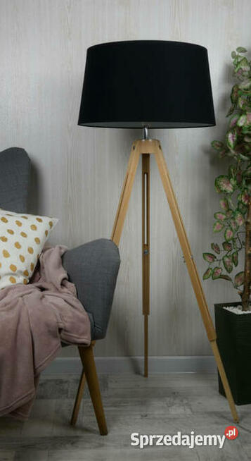 Lampa podłogowa JUNGATORP skandynawski drewno regulowany