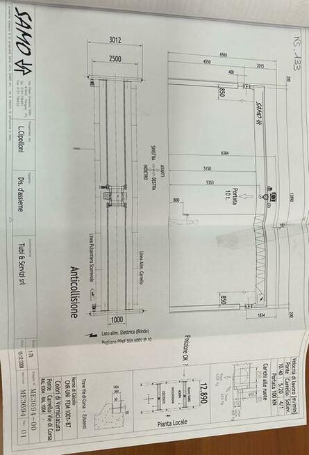 szt.5 suwnice pomostowe 10T - 16, 14, 12 m.