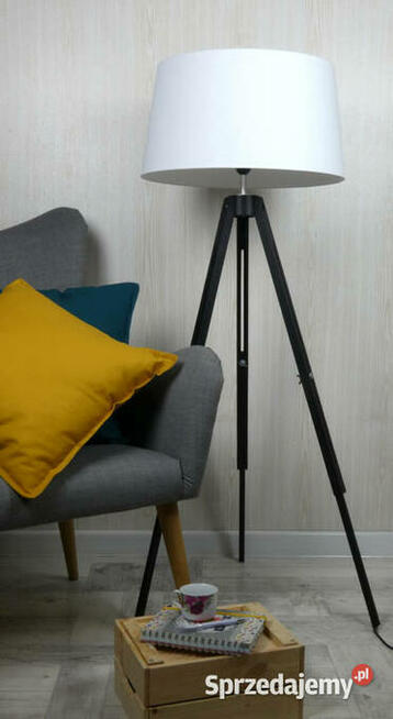 Lampa podłogowa JUNGATORP skandynawski drewno regulowany