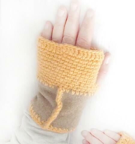 pastelowe mitenki z wełny