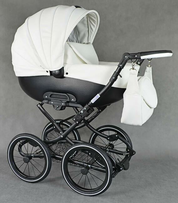 Klasyczny Wózek Dziecięcy Roys Retro Skóra 3w1 Classic