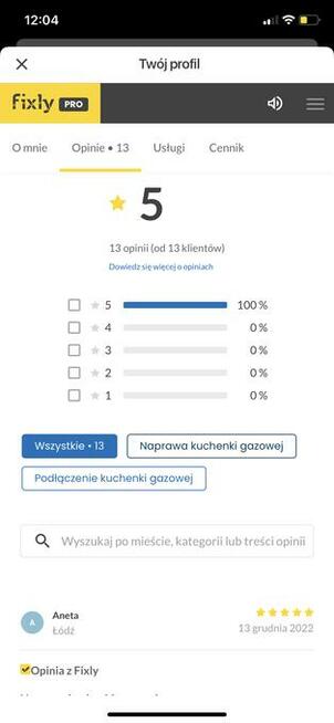 MONTAŻ ORAZ NAPRAWA KUCHENEK GAZOWYCH I GAZOWO-ELEKTRYCZNYCH