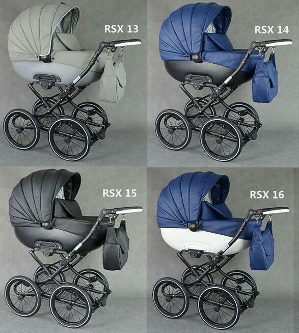 Klasyczny Wózek Dziecięcy Roys Retro Skóra 3w1 Classic