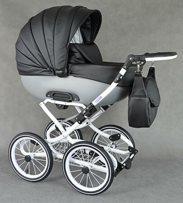 Klasyczny Wózek Dziecięcy Roys Retro Skóra 3w1 Classic