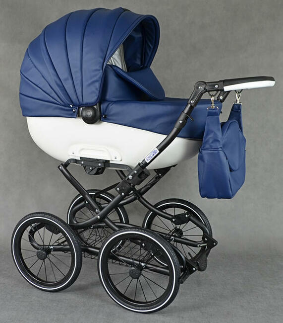 Klasyczny Wózek Dziecięcy Roys Retro Skóra 3w1 Classic