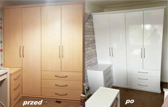 Oklejanie foliami kuchni frontów szaf szyb / trwała zmiana k