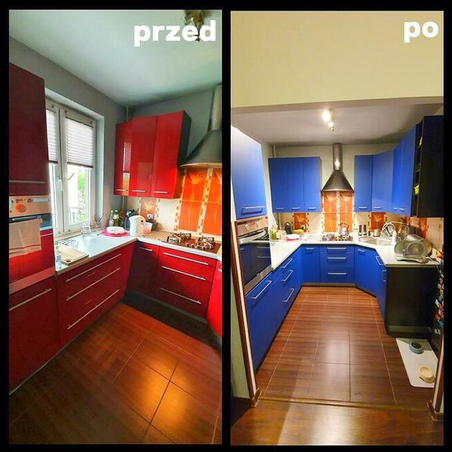 Oklejanie foliami kuchni frontów szaf szyb / trwała zmiana k