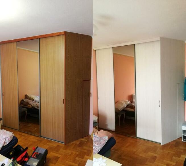 Oklejanie foliami kuchni frontów szaf szyb / trwała zmiana k