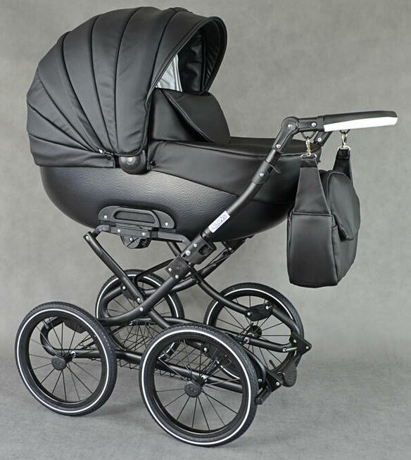 Klasyczny Wózek Dziecięcy Roys Retro Skóra 3w1 Classic