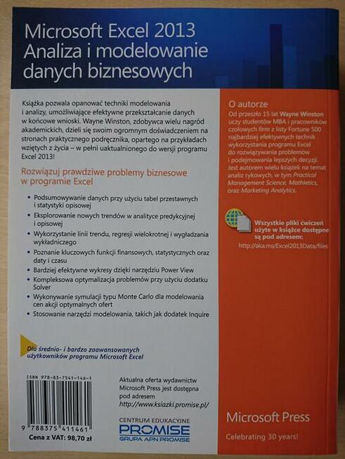 Excel 2013. Analiza i modelowanie danych biznesowych