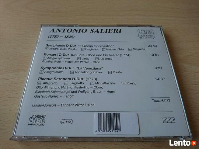 Antonio Salieri. Zwei Symphonien in D. Konzert für flöte und