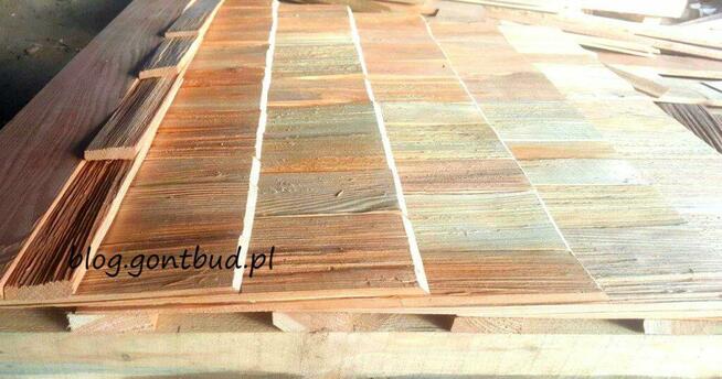 Łupane gonty modrzewiowe , łupany gont elewacyjny , alpejski