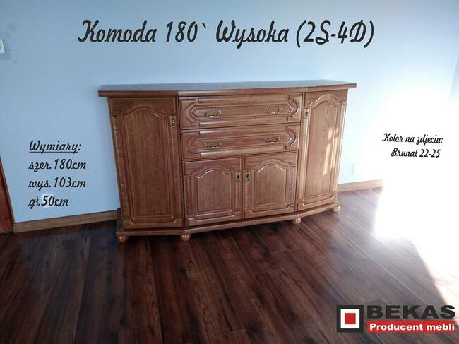 Duża komoda 180` Dąb Rustikal Lakierowana BEKAS