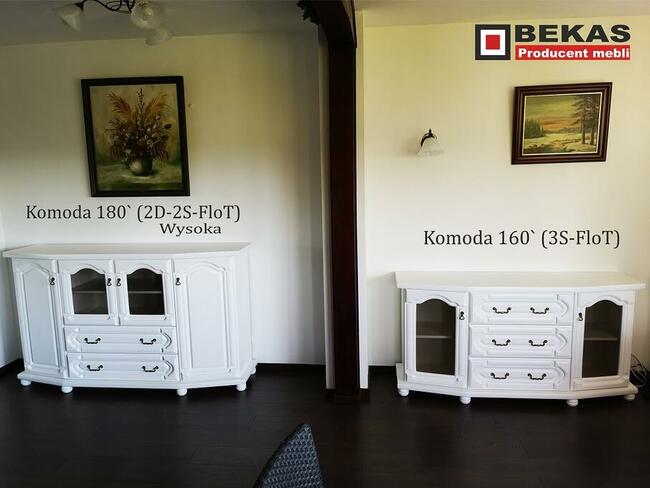 Biała Komoda 140` Wysoka (2D 2R 2S) Dąb Prowansalski BEKAS