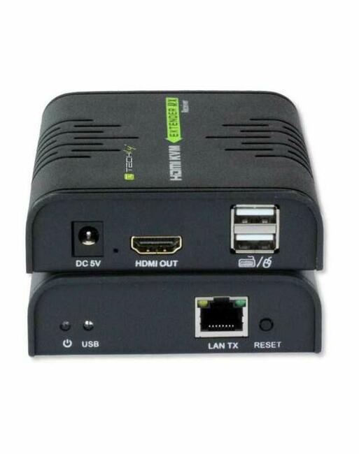 KVM Extender HDMI + USB po skrętce Cat.5/5e/6 120m NOWY
