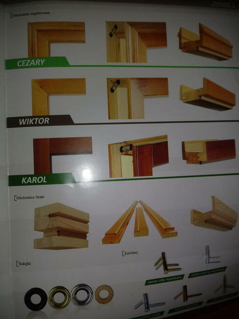 drzwi wewnętrzne drewniane sosnowe, parapety, listwy drewnian