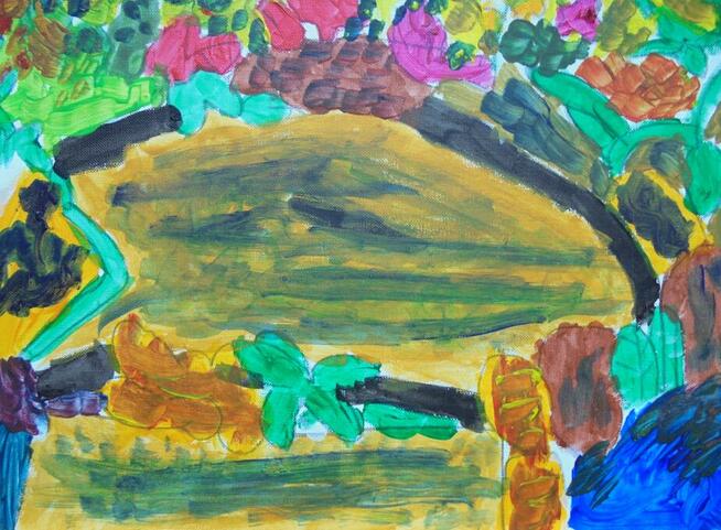 Pies na dywanie akryl, aut. Wojciech Stawiarski od FUNDACJI