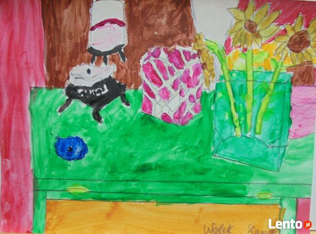 Pies na dywanie akryl, aut. Wojciech Stawiarski od FUNDACJI