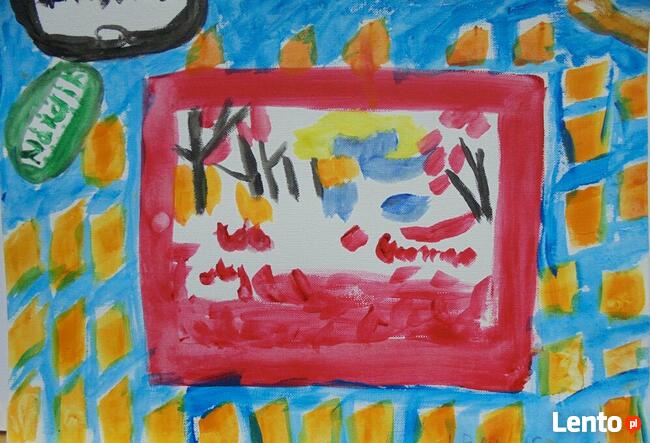 Pies na dywanie akryl, aut. Wojciech Stawiarski od FUNDACJI