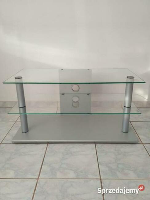 prostokątny szklany stolik pod sprzęt RTV *telewizor