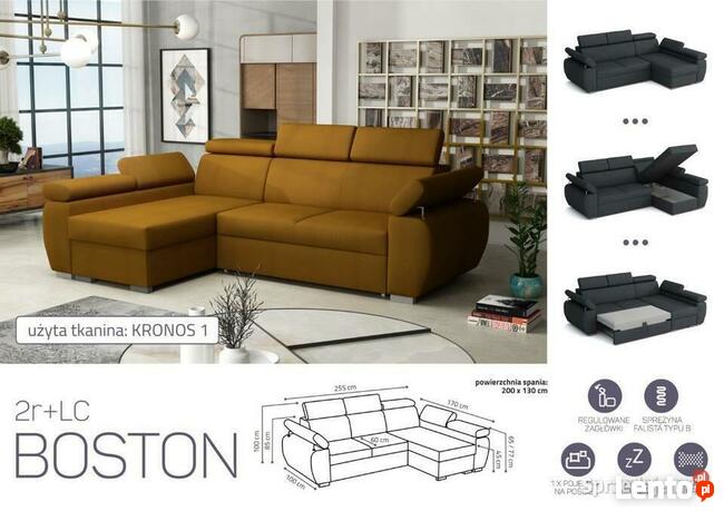 Narożnik Boston-regulowane zagłówki.