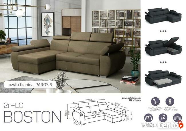 Narożnik Boston-regulowane zagłówki.