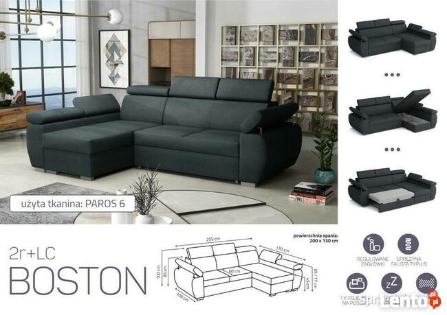 Narożnik Boston-regulowane zagłówki.