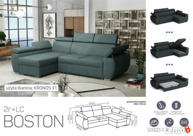 Narożnik Boston-regulowane zagłówki.