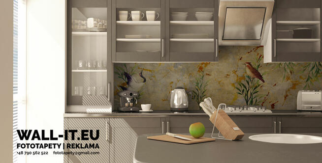 Panel miedzy szafki w kuchni zamiast płytek