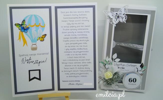 Kartka z życzeniami w pudełku z okazji 40 urodzin - Różowa