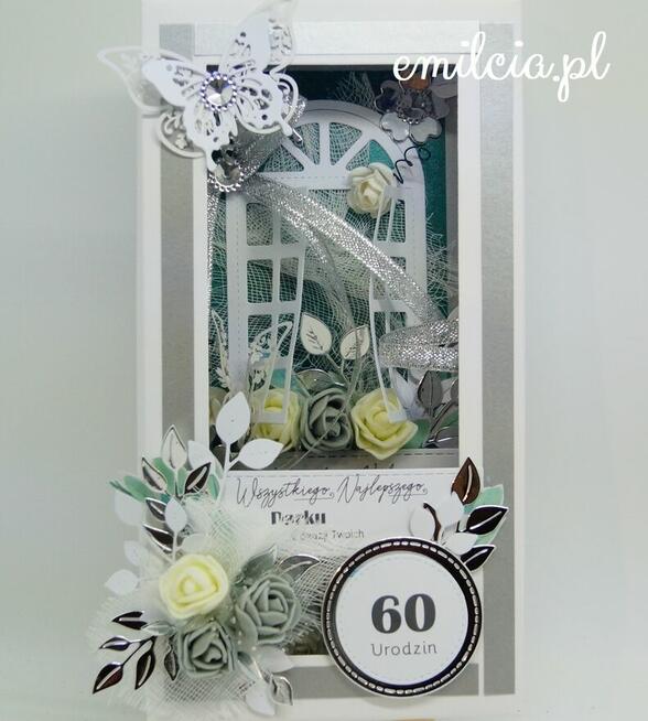 Kartka z życzeniami w pudełku z okazji 40 urodzin - Różowa