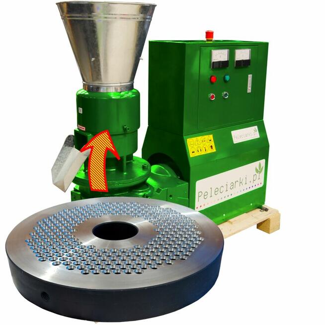 Peleciarka 11kW 3-rolkowa + Matryca Nierdzewna 35mm