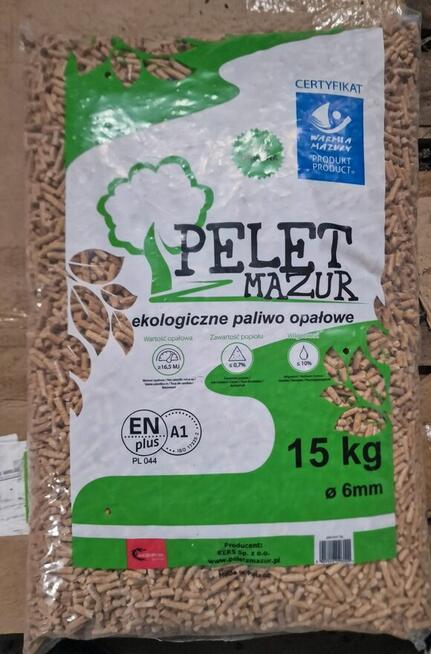 Pellet drzewny 6 mm sosna, worek 15 kg.