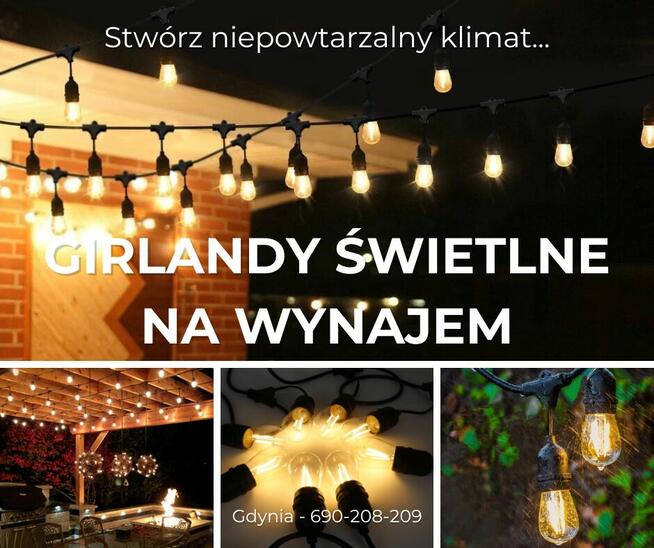 Wypożyczalnia girland żarówkowych boho Gdynia Gdańsk Sopot