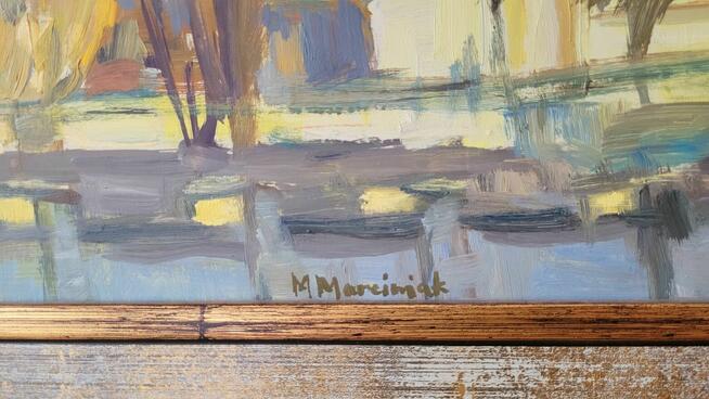 Obraz na desce sygnowany Jana M.Marciniaka Tum i Katedra