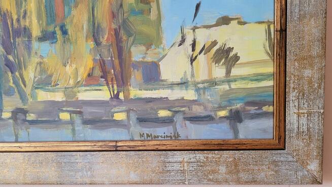 Obraz na desce sygnowany Jana M.Marciniaka Tum i Katedra
