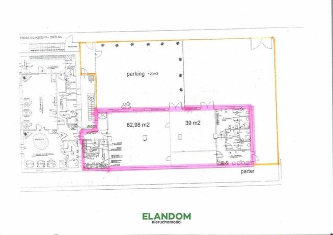 Parter z dużym parkingiem, przy głównej ulicy