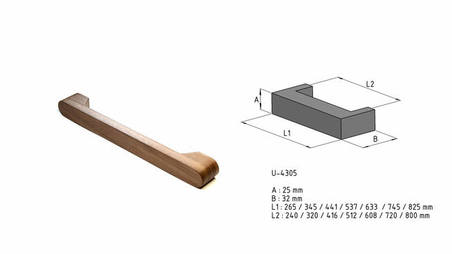 UCHWYT Z DREWNA MEBLOWY U-4305