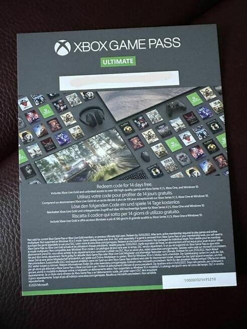 Xbox Game Pass Ultimate 12 miesięcy 1 rok kod Xbox One Serie