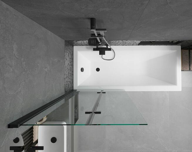 PARAWAN NAWANNOWY BLACK 2-SKRZYDŁOWY 80 cm ruchomy Czarny