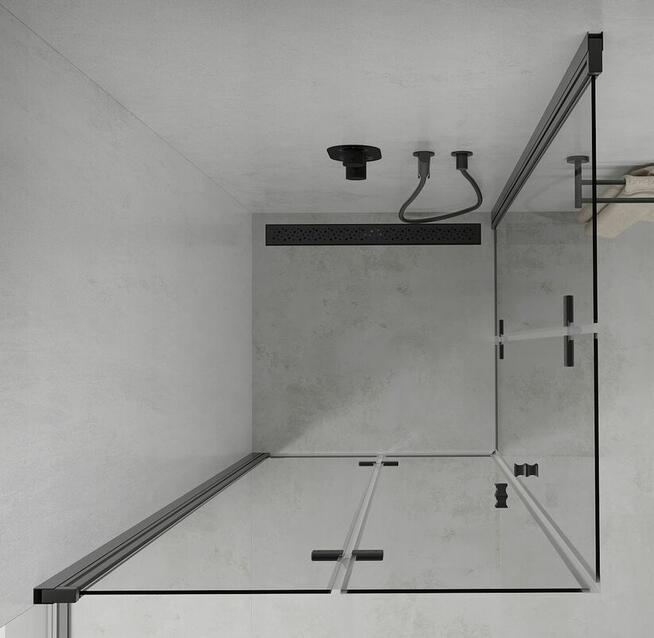 KABINA PRYSZNICOWA CZARNA składana 80x80 / 90x90 / 100x100