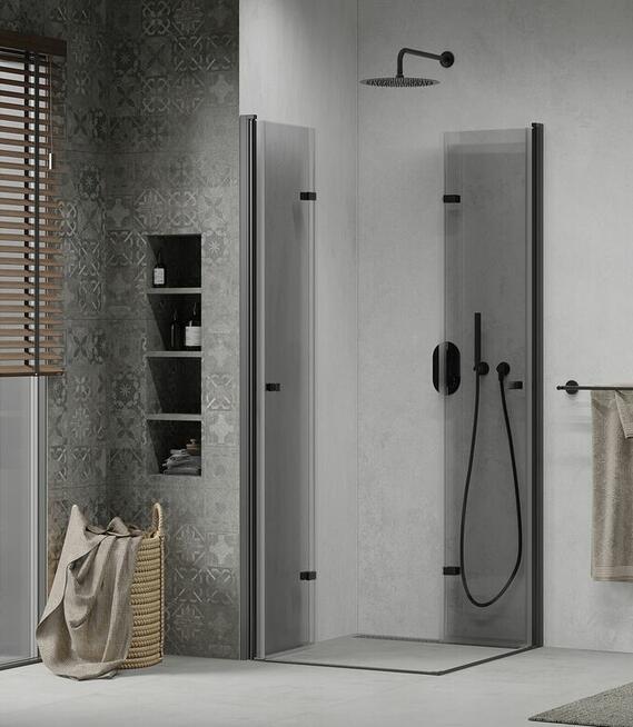 KABINA PRYSZNICOWA CZARNA składana 80x80 / 90x90 / 100x100