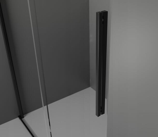 DRZWI PRYSZNICOWE ROZSUWANE czarne 8mm ROZMIARY od 90 do 160